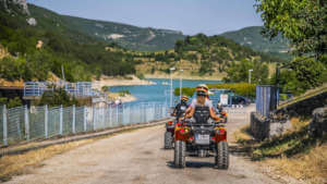 The quad tour comes to the dam in Ričice